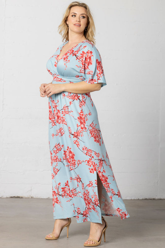 Plus Size Dresses Mother of the Bride Long Formal Plus Size Dress Cherry Blossom Print