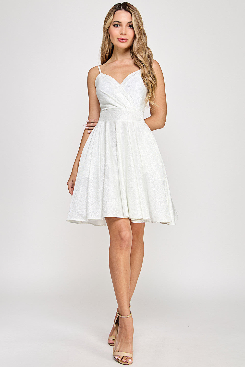 Sweetheart Mini Short Satin Wedding A-Line Lenovia 3075