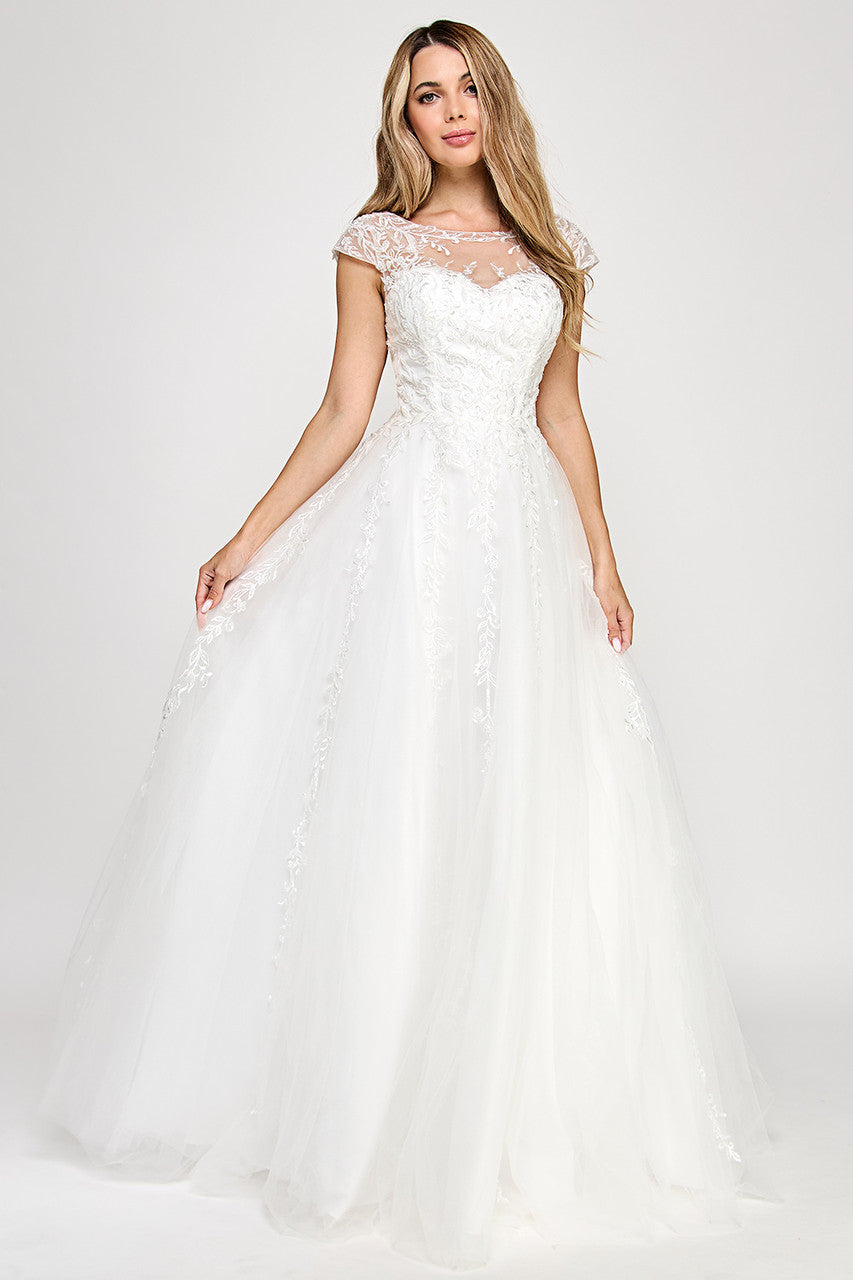 Wedding Dresses Bridal A Line Corset Long Wedding Dress Lenovia 8349 Ivory