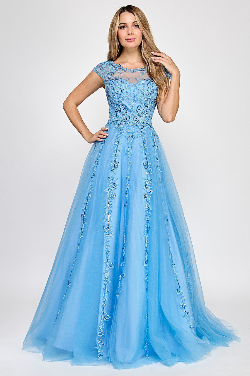 Formal Dresses Formal Corset A Line Long Prom Dress Lenovia 8349 Aqua Blue