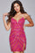 Prom Dresses A Line Short Homecoming Sequin Cocktail Dress Fuchsia/Multi