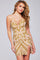 Prom Dresses A Line Short Homecoming Sequin Cocktail Dress Gold