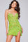 Prom Dresses A Line Short Homecoming Sequin Cocktail Dress Lime/Multi