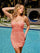 Fitted Short Cocktail Dress Coral