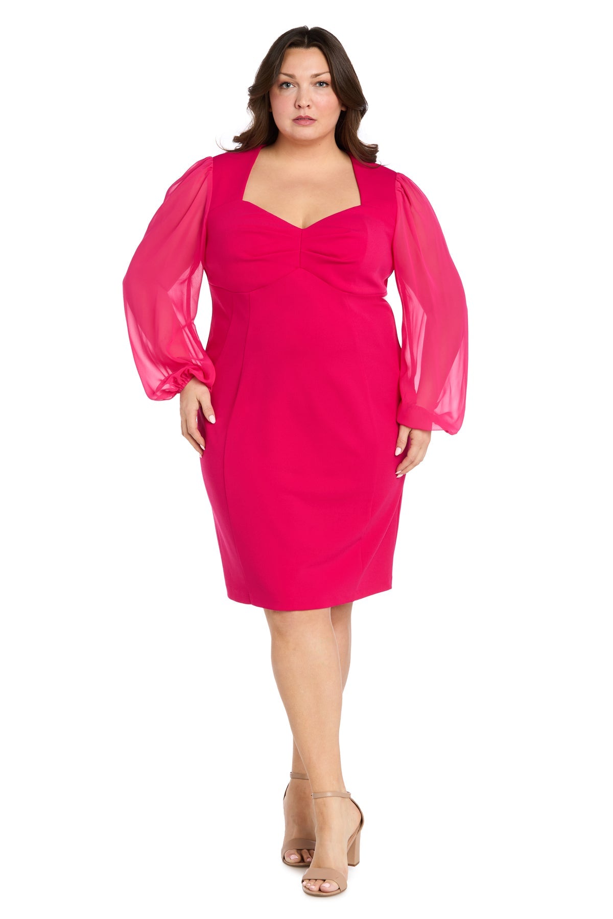R&M Richards 4002W Plus Size Short Bell Sleeve Cocktail Dress