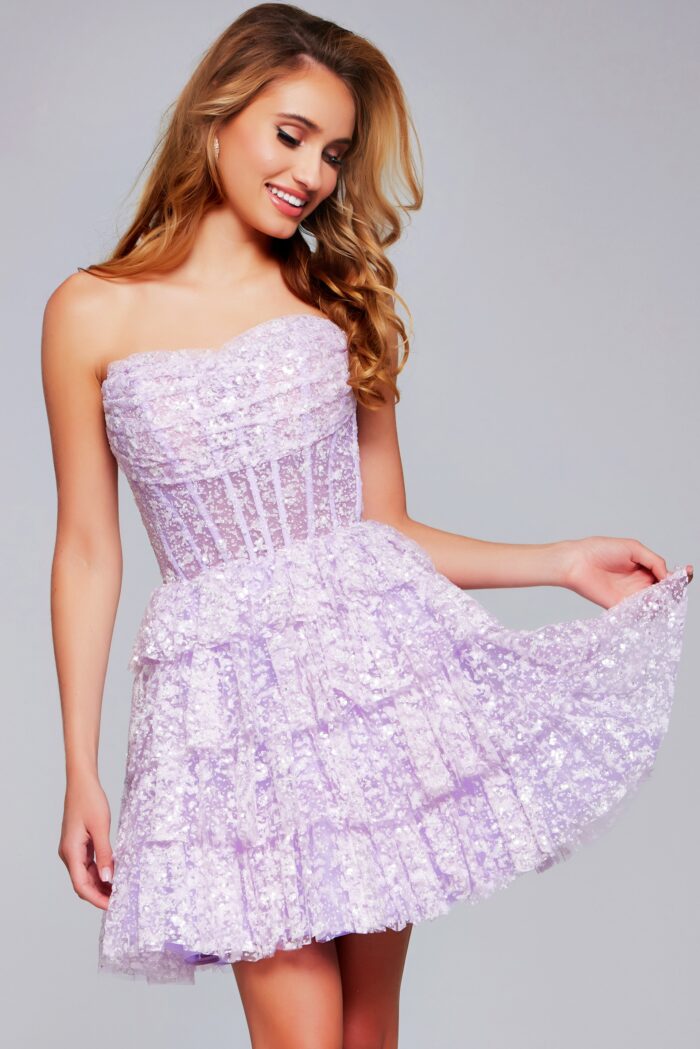 Cocktail Dresses Homecoming Short Sequin A Line Cocktail Dress Lilac