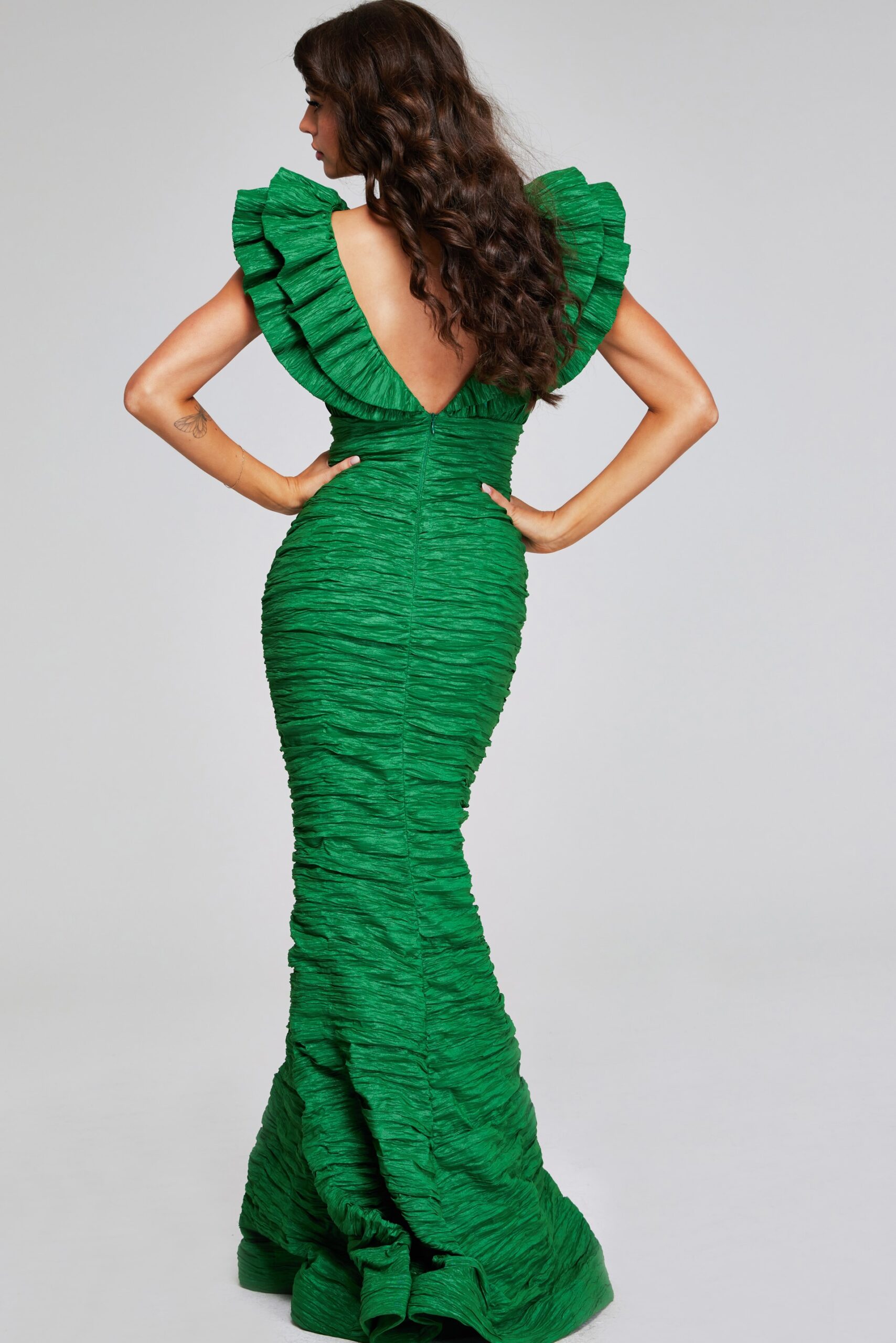 Jovani 40044 Long Mermaid Ruffled Formal Dress