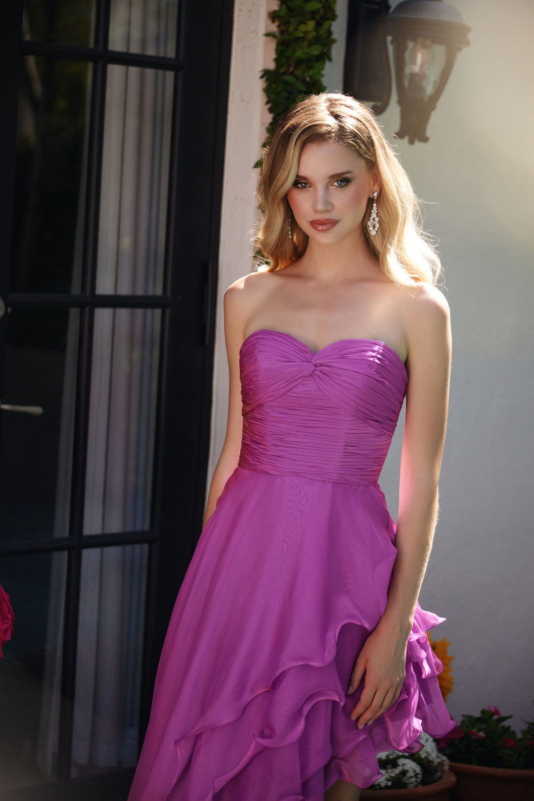 Prom Dresses High Low Formal A Line Prom Dress Violet