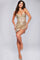 Cocktail Dresses Short Sequin Homecoming High Slit Beaded Cocktail Dress  Gold