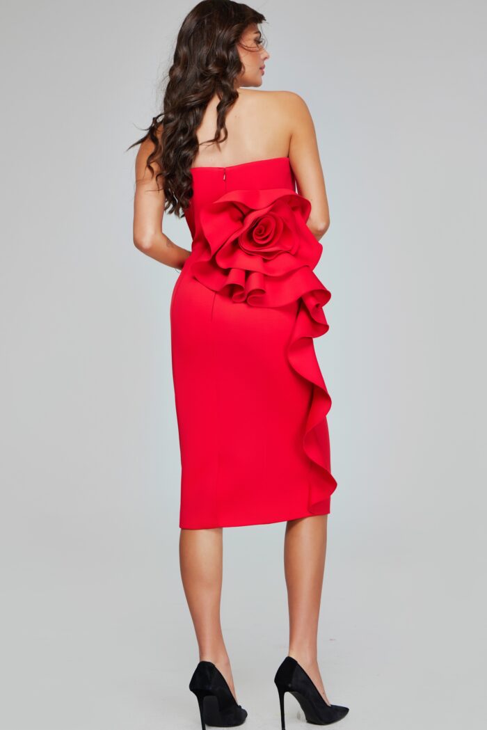 Jovani 40097 Short Fitted Rosette Cocktail Dress