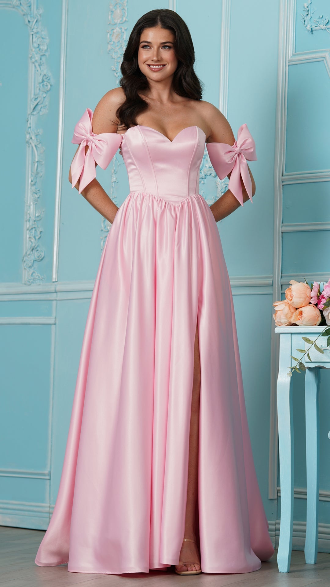 Sweetheart Floor-Length Satin Occasion Ball Gown Colors 4009