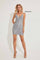 V-Neckline Fitted Short Cocktail Dress Platinum
