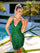 V-Neckline Fitted Short Cocktail Dress Emerald