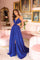 Prom Dresses Prom A Line Long Formal Strappy Prom Dress  Cobalt