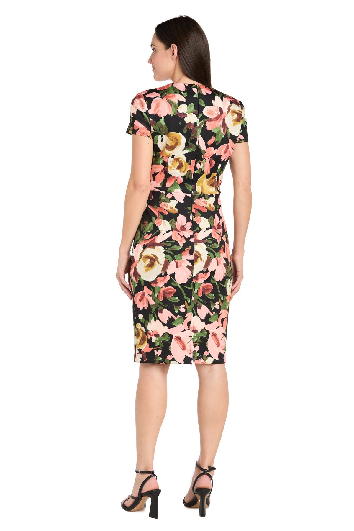 R&M Richards 4015 Fitted Short Cocktail Pintid Knee Length Dress