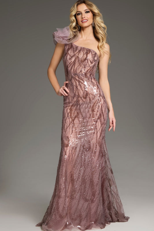 Prom Dresses Fitted Long Formal Sequin Evening Prom Dress Light Brown