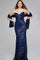 Prom Dresses Long Mermaid Formal Beaded Evening Dress Navy