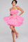 Cocktail Dresses Short Sequin Homecoming Cocktail Dress Hot-Pink