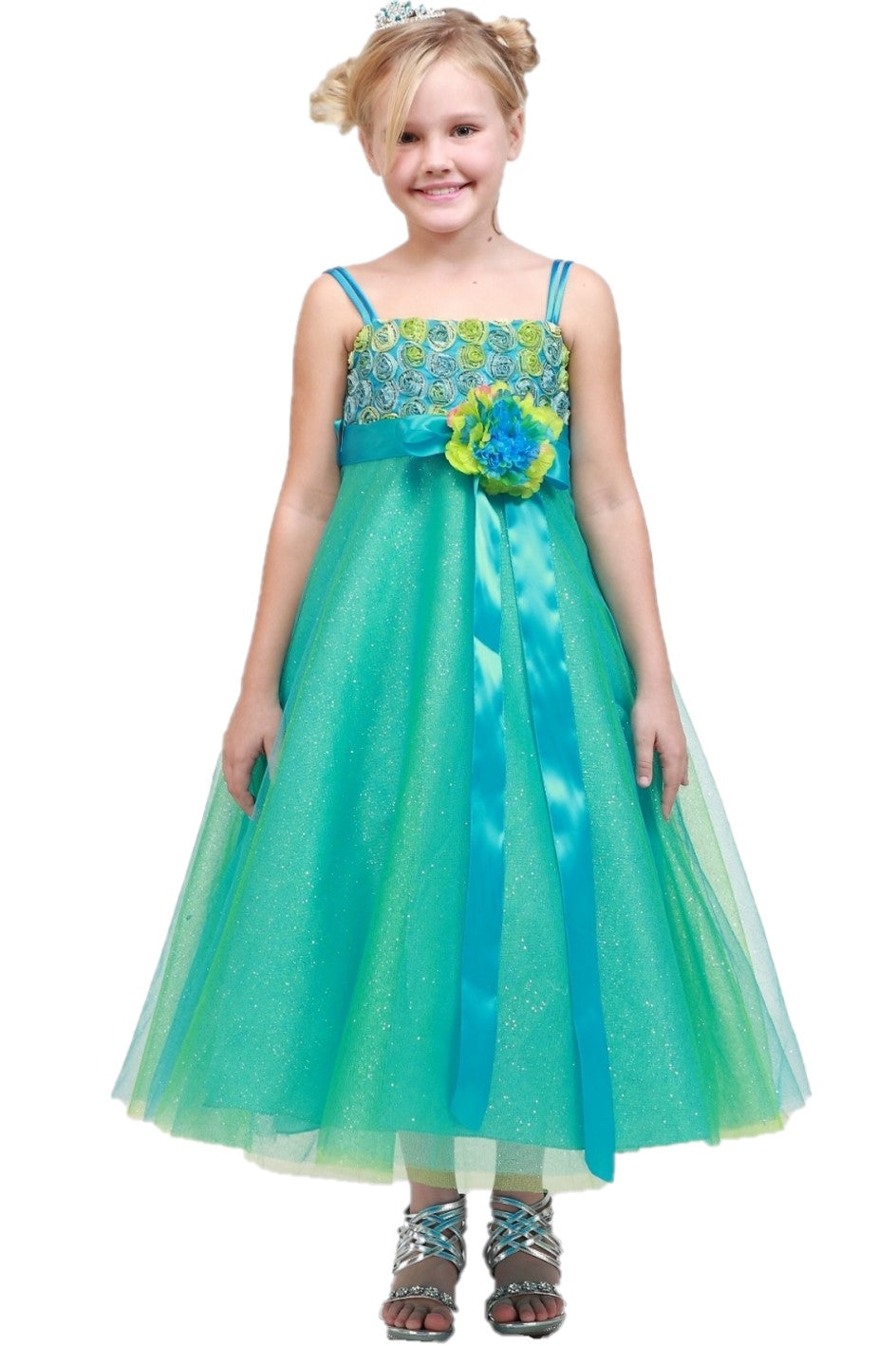 Square Tea-Length Tulle Flower Girl Ball Gown Cinderella Couture CC4020