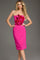 Cocktail Dresses Short Fitted 3D Floral Applique Cocktail Midi Dress Fuchsia/Red