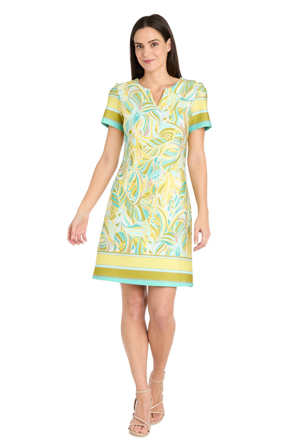 Short Printed Dress Cocktail Mini R&M Richards 4026