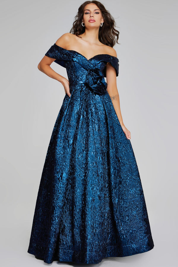 Jovani 40288 A Line Long Formal Metallic Evening Prom Dress