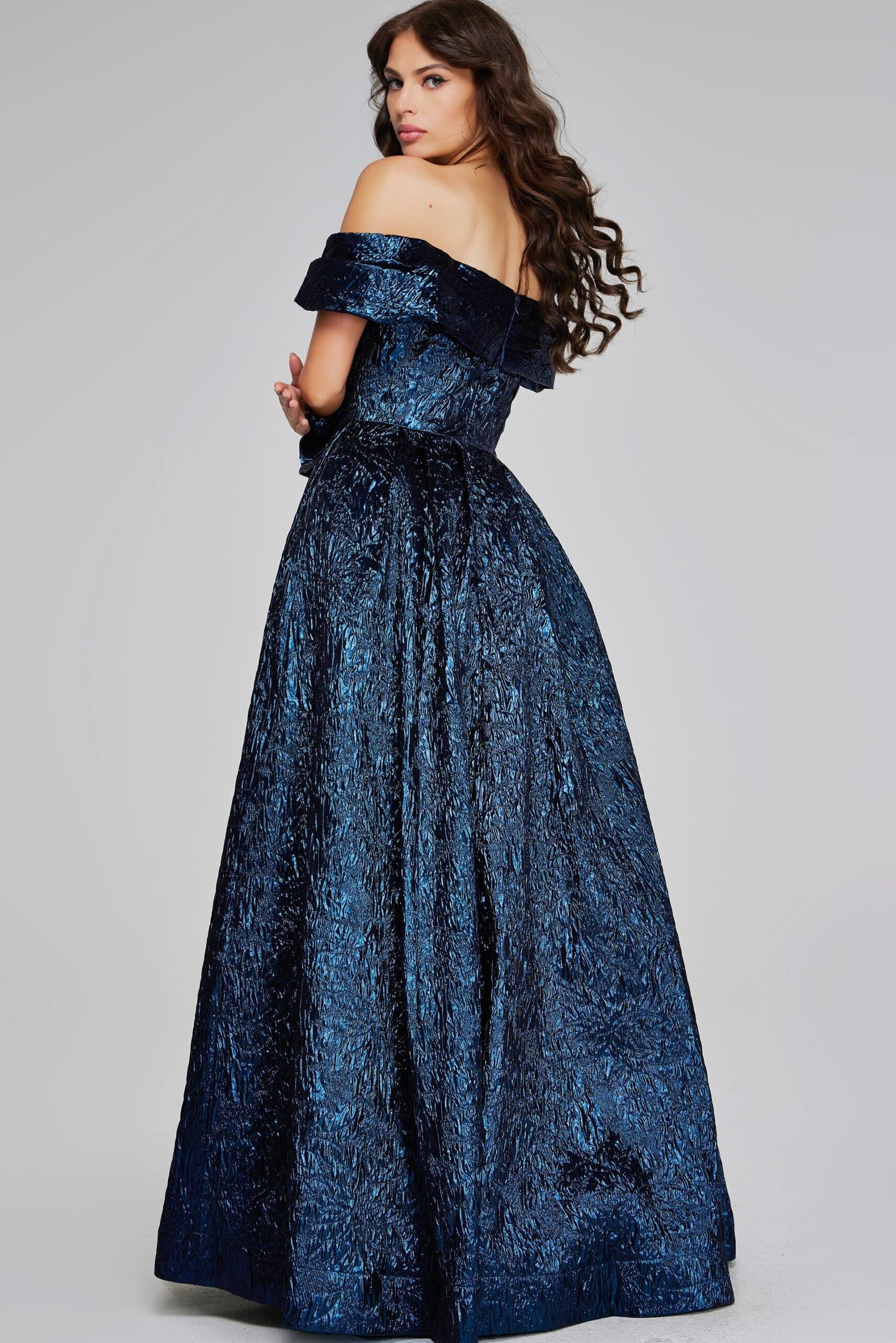 Formal Dresses A Line Long Formal Metallic Evening Prom Dress Navy