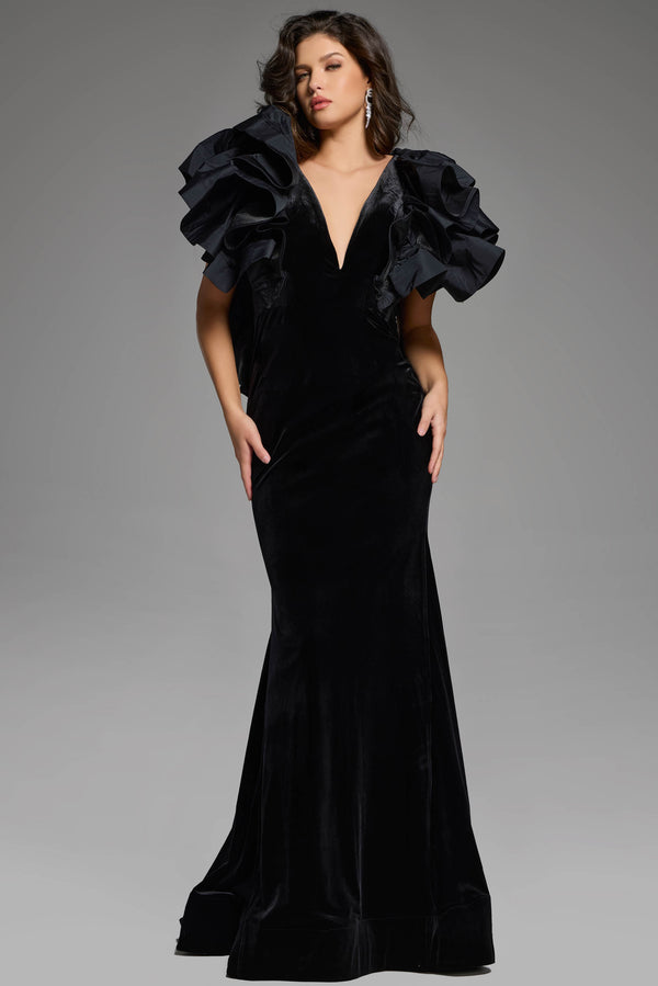 Long Ruffle Mermaid Prom Formal Dress Jovani 40289