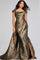 Formal Dresses Long Metallic A Line Formal Evening Dress Sand