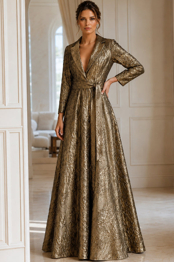 V-Neck Floor-Length Mikado Evening A-Line Jovani 40297