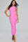 Formal Dresses Fitted Formal Tea Length Pleated Dress Valentino Pink