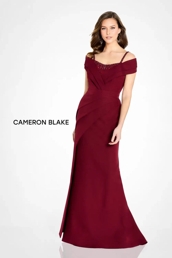 Cameron Blake CB762 Beaded Long A Line Formal Evening Sequin Dress