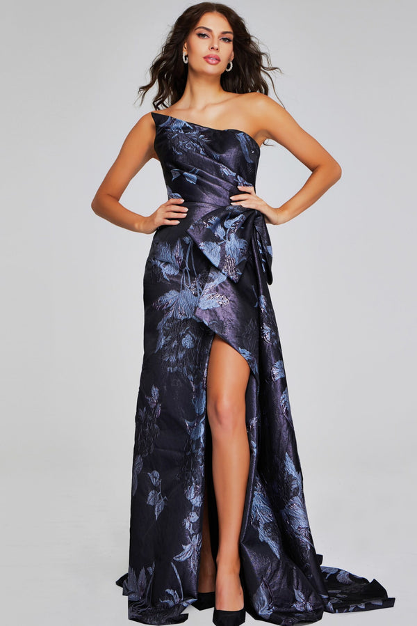 Jovani 40308 Long Formal Floral Print Mermaid Evening Prom Dress