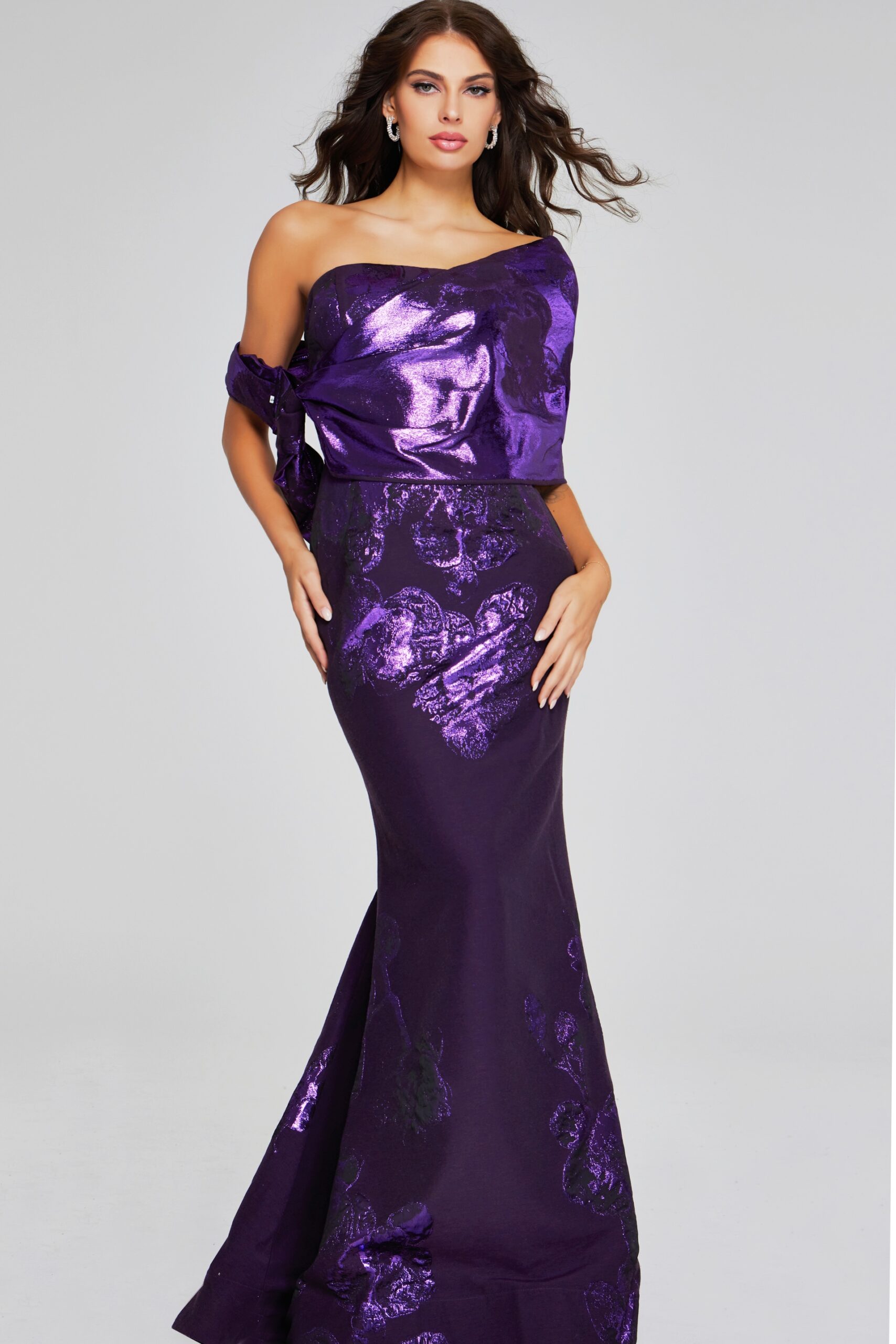 Jovani 40318 Long Metallic mermaid Evening Formal Prom Dress
