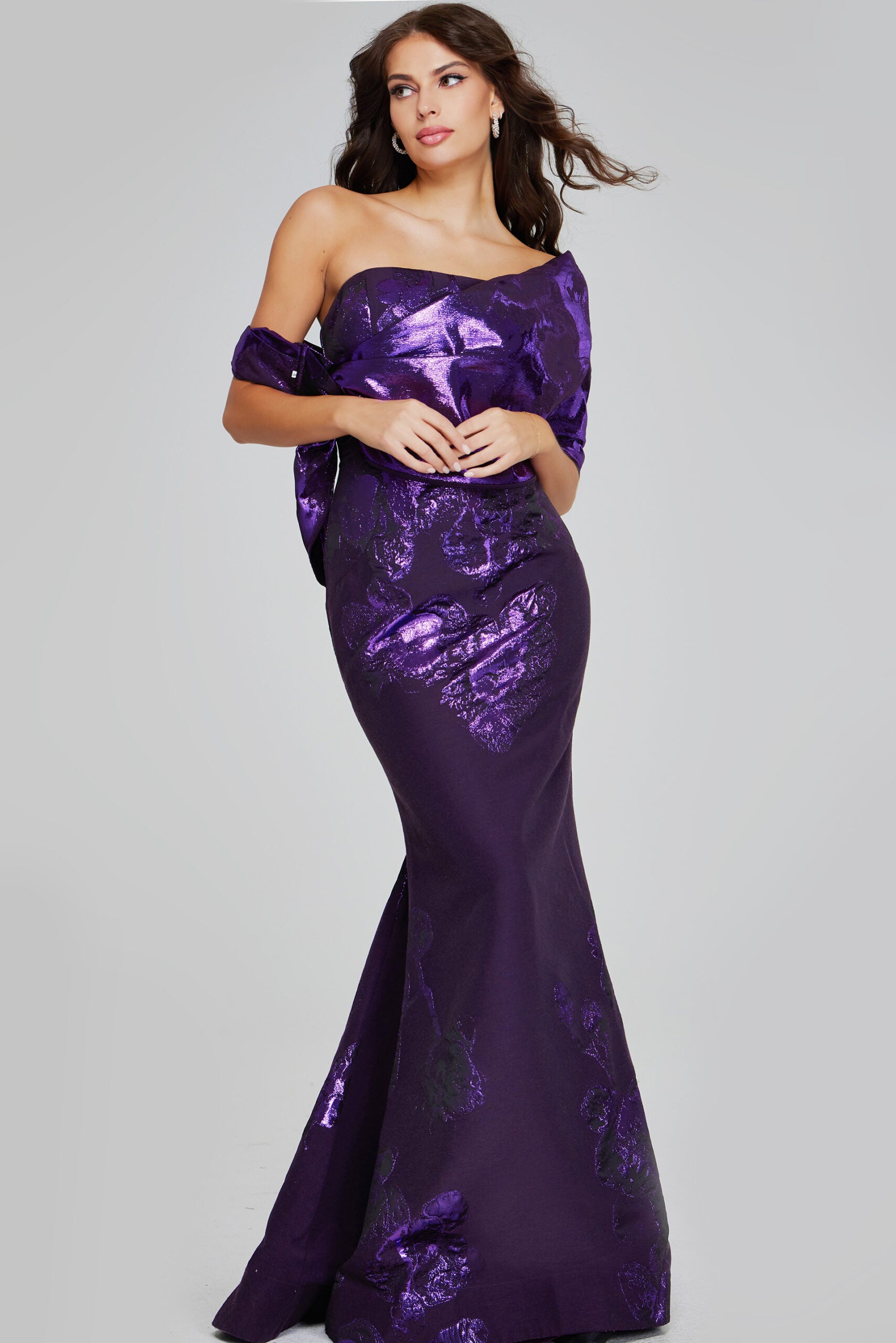 Jovani 40318 Long Metallic mermaid Evening Formal Prom Dress