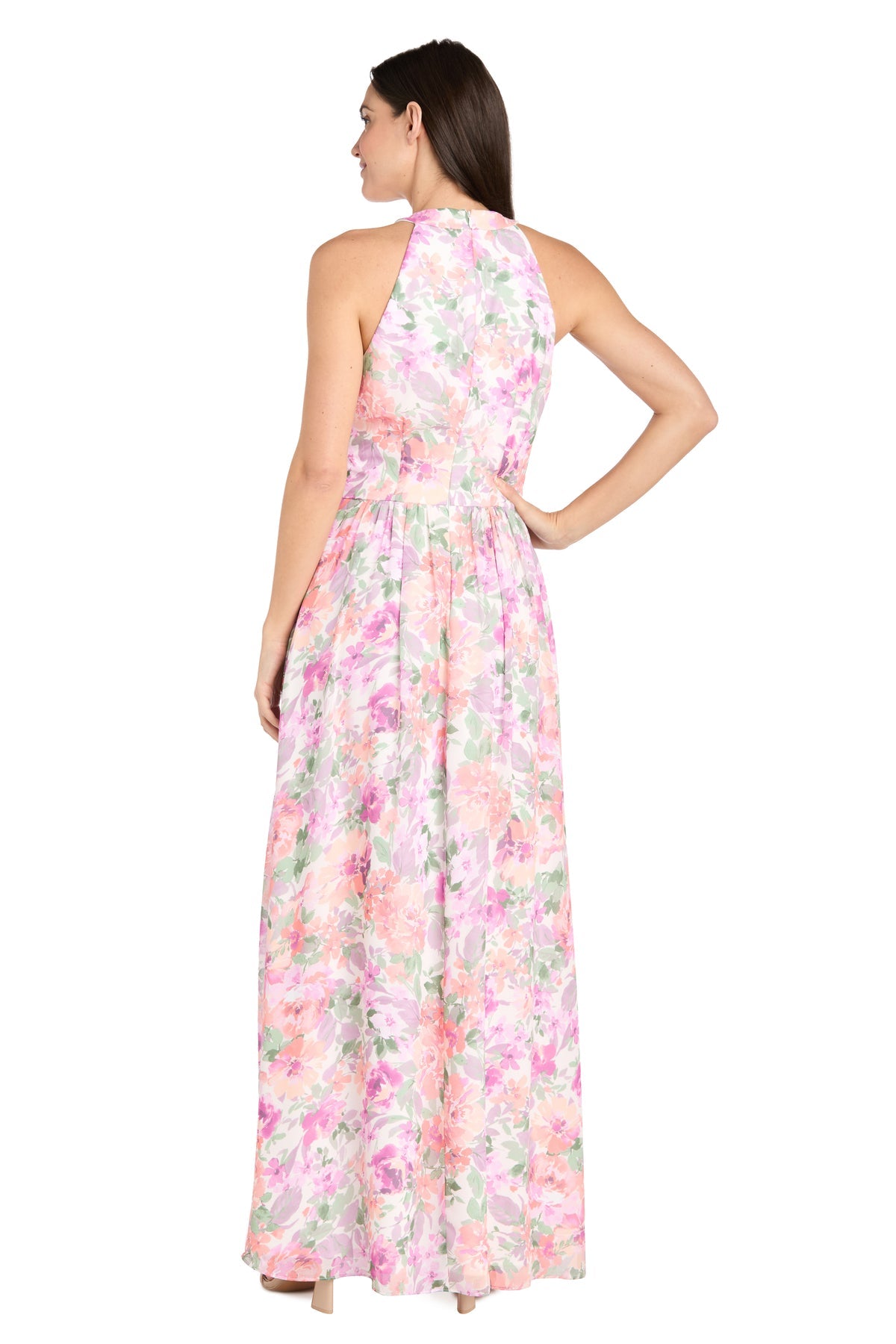 R&M Richards 4031P Floral Print Long Formal Petite Dress