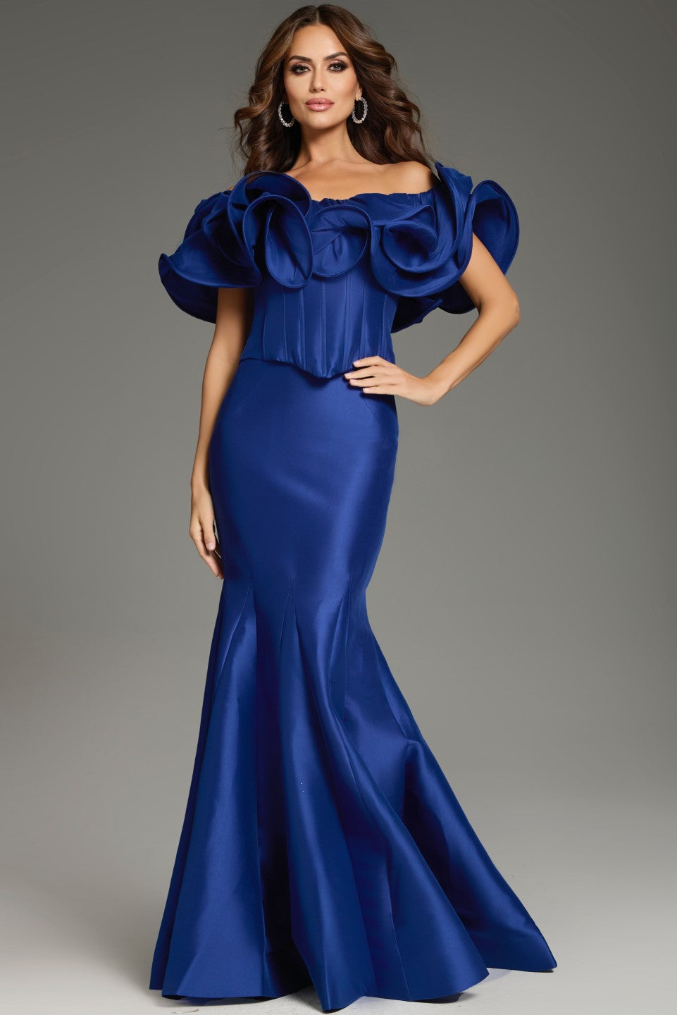 Indigo Jovani 40324 Mermaid Long Formal Ruffled Evening Dress - Formal ...