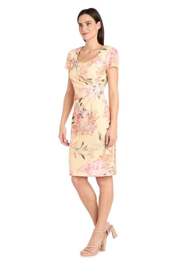 Pleated Short Dress Cocktail R&M Richards 4034P
