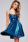 Cocktail Dresses A Line Pleated Metallic Short Cocktail Dress Teal