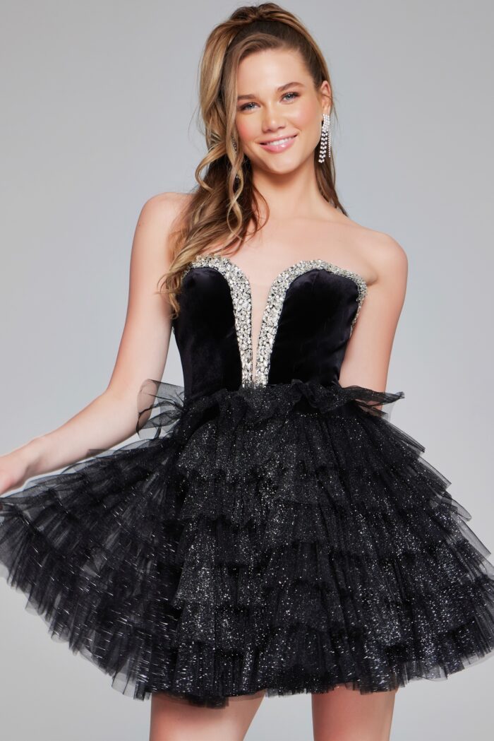 Jovani 40352 Homecoming Velvet Short Cocktail Dress