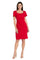 Cocktail Dresses Pleated Short Cocktail Fitted Dress Red