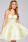 Cocktail Dresses Short Floral A Line Cocktail Dress Light-Yellow