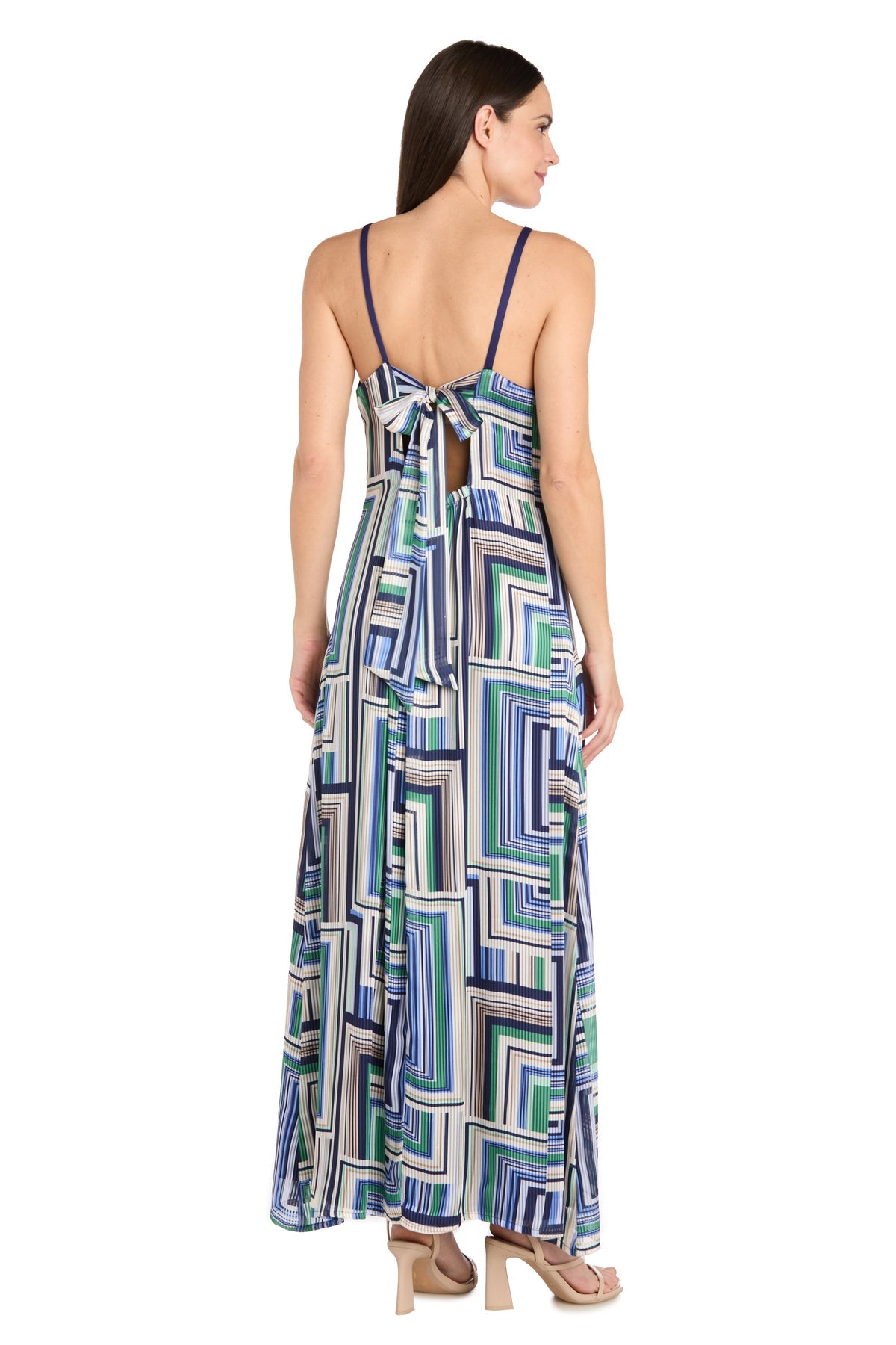 R&M Richards 4041P Long Printed Petite Maxi Dress