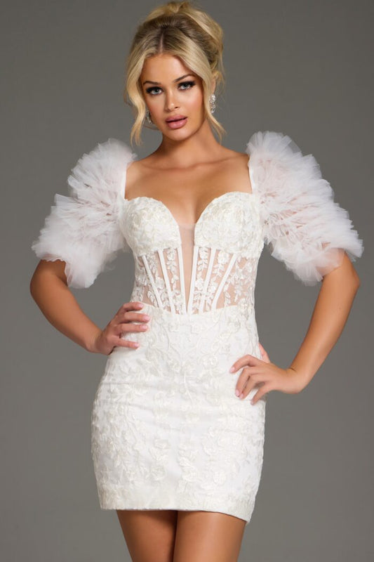 Cocktail Dresses Short Lace Cocktail Mini Dress White