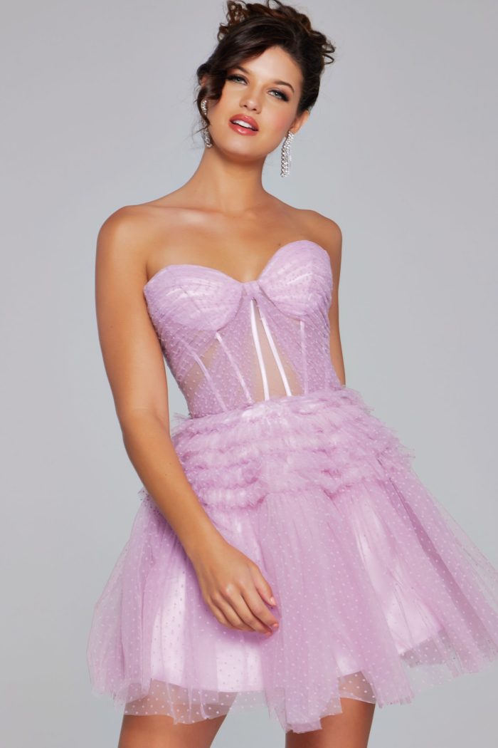 Cocktail Dresses A Line Ruched Short Cocktail Dress Lilac