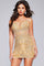 Cocktail Dresses Short Fitted Sequin Mini Cocktail Dress Gold