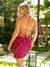 Homecoming Dresses Fitted Short Sparkling Homecoming Dress FUCHSIA