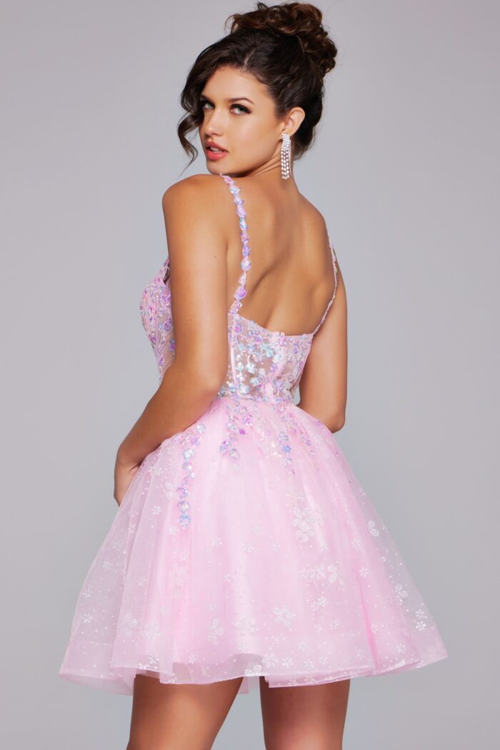 Jovani 40501 A Line Short Sequin Cocktail Dress