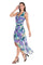 Cocktail Dresses Petite High Low Printed Cocktail Dress Blue/Multi