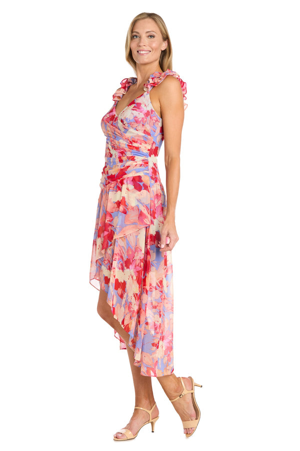 Petite Printed Cocktail Dress High Low R&M Richards 4053P